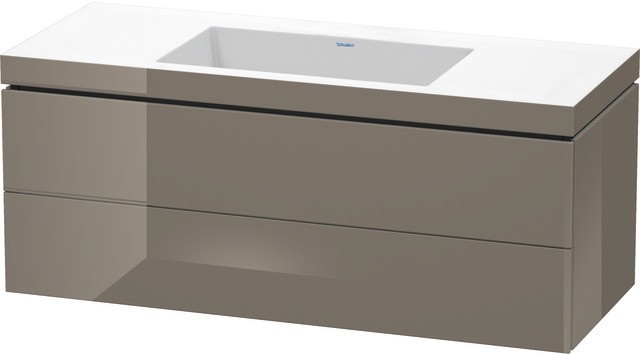 Duravit L-Cube c-bonded Set wandhängend Flanell Grau Hochglanz 1200x480x500 mm - LC6929N8989 LC6929N8989 von Duravit