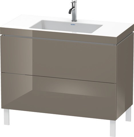 Duravit L-Cube c-bonded Set bodenstehend Flanell Grau Hochglanz 1000x480x698 mm - LC6938O8989 LC6938O8989 von Duravit