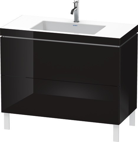 Duravit L-Cube c-bonded Set bodenstehend Schwarz Hochglanz 1000x480x698 mm - LC6938O4040 LC6938O4040 von Duravit