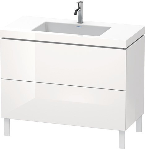 Duravit L-Cube c-bonded Set bodenstehend Weiß Hochglanz 1000x480x698 mm - LC6938O2222 LC6938O2222 von Duravit