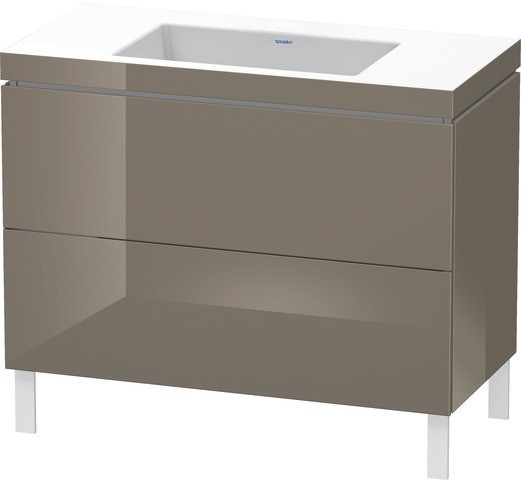 Duravit L-Cube c-bonded Set bodenstehend Flanell Grau Hochglanz 1000x480x698 mm - LC6938N8989 LC6938N8989 von Duravit