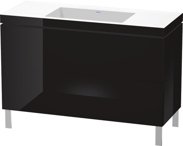 Duravit L-Cube c-bonded Set bodenstehend Schwarz Hochglanz 1200x480x698 mm - LC6939N4040 LC6939N4040 von Duravit