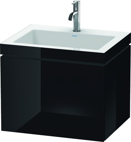 Duravit L-Cube c-bonded Set wandhängend Schwarz Hochglanz 600x480x500 mm - LC6916O4040 LC6916O4040 von Duravit