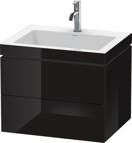 Duravit L-Cube c-bonded Set wandhängend Schwarz Hochglanz 600x480x500 mm - LC6926O4040 LC6926O4040 von Duravit