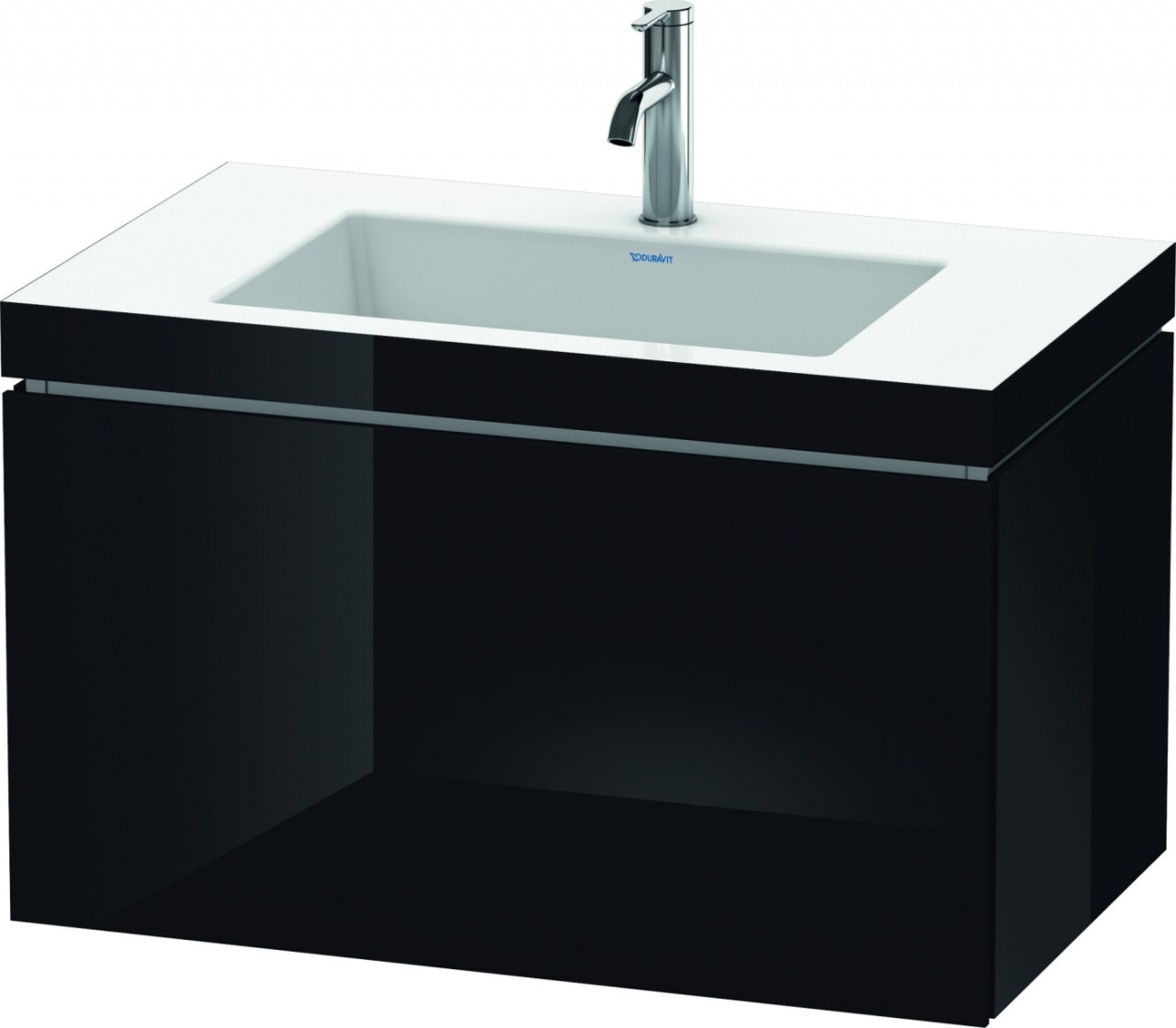 Duravit L-Cube c-bonded Set wandhängend Schwarz Hochglanz 800x480x500 mm - LC6917O4040 LC6917O4040 von Duravit