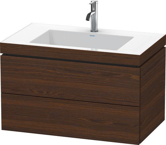 Duravit L-Cube c-bonded Set wandhängend Nussbaum gebürstet Matt 800x480x500 mm - LC6927O6969 LC6927O6969 von Duravit