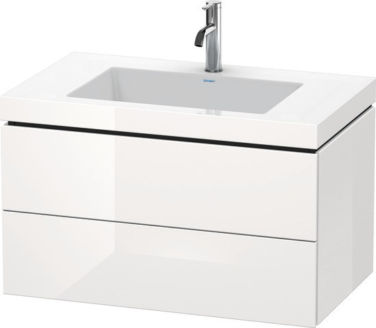 Duravit L-Cube c-bonded Set wandhängend Weiß Hochglanz 800x480x500 mm - LC6927O2222 LC6927O2222 von Duravit