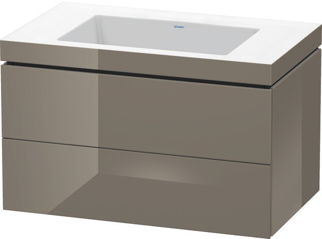 Duravit L-Cube c-bonded Set wandhängend Flanell Grau Hochglanz 800x480x500 mm - LC6927N8989 LC6927N8989 von Duravit