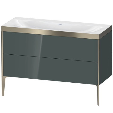 Duravit XViu c-bonded Set bodenstehend Dolomiti Grau Hochglanz 1200x480x610 mm - XV4712NB138P XV4712NB138P von Duravit