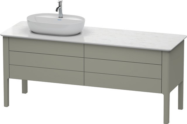 Duravit Luv Konsolenwaschtischunterbau bodenstehend Stein Grau Seidenmatt 1733x570x743 mm - LU9568L9 LU9568L9292 von Duravit