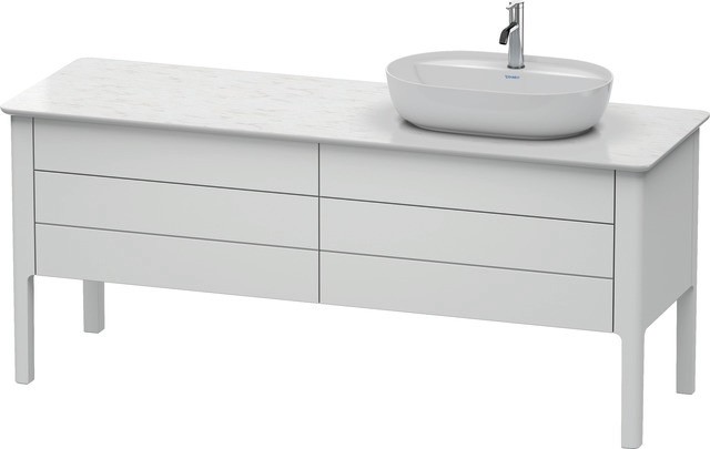 Duravit Luv Konsolenwaschtischunterbau bodenstehend Weiß Seidenmatt 1733x570x743 mm - LU9568R3636 LU9568R3636 von Duravit