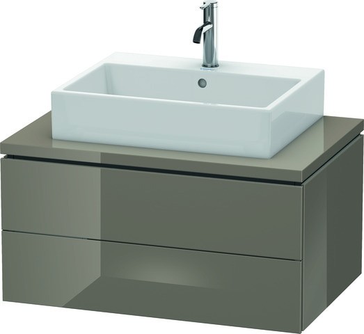 Duravit L-Cube Konsolenwaschtischunterbau wandhängend Flanell Grau Hochglanz 820x547x400 mm - LC5817 LC581708989 von Duravit