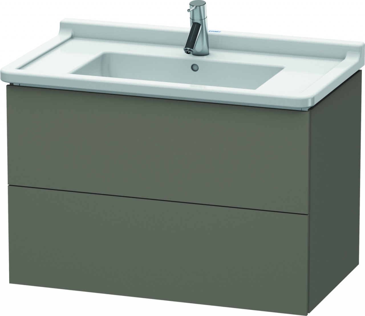 Duravit L-Cube Waschtischunterbau wandhängend Flanell Grau Seidenmatt 820x469x558 mm - LC626509090 LC626509090 von Duravit