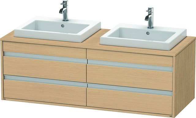 Duravit Ketho Konsolenwaschtischunterbau wandhängend Natur Eiche Matt 1400x550x496 mm - KT6757B3030 KT6757B3030 von Duravit