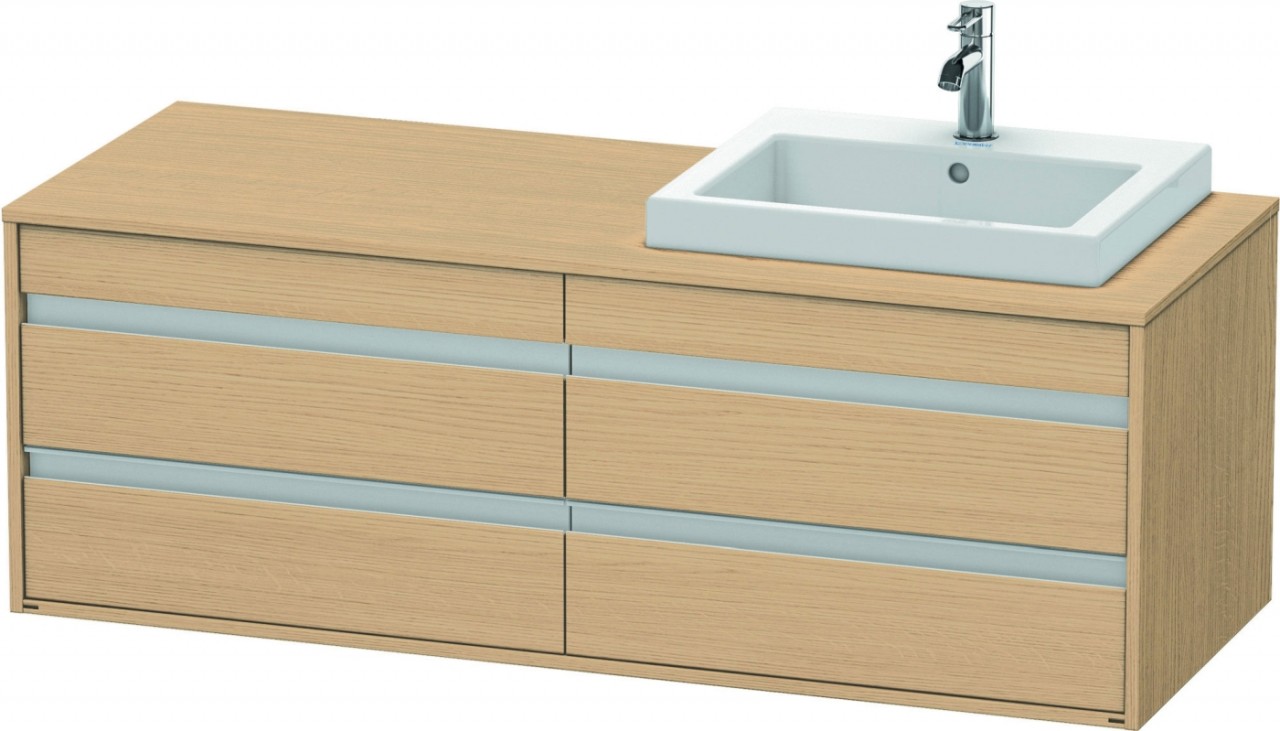 Duravit Ketho Konsolenwaschtischunterbau wandhängend Natur Eiche Matt 1400x550x496 mm - KT6757R3030 KT6757R3030 von Duravit