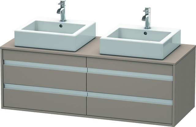 Duravit Ketho Konsolenwaschtischunterbau wandhängend Basalt Matt 1400x550x496 mm - KT6657B4343 KT6657B4343 von Duravit