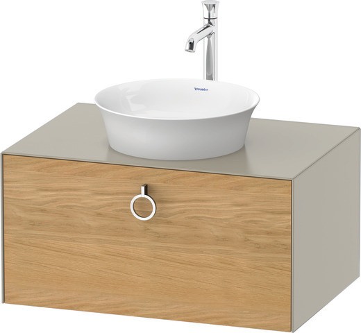 Duravit White Tulip Konsolenwaschtischunterbau wandhängend Natur Eiche & Taupe Matt & Seidenmatt 800 WT49800H560 von Duravit