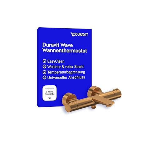 Duravit Wave Wannenarmatur Aufputz für 2 Verbraucher mit Umstellventil, Wannenthermostat mit Keramikmischsystem, Bronze Gebürstet von Duravit