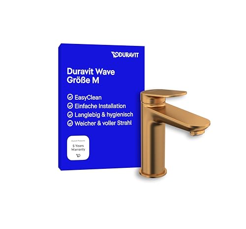 Duravit Wave Waschtischarmatur, Größe M (Auslauf Höhe 111 mm), Wasserhahn Bad, Armatur Waschbecken, Bronze Gebürstet von Duravit