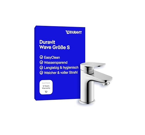 Duravit Wave Waschtischarmatur, Größe S (Auslauf Höhe 77 mm), Wasserhahn Bad, Armatur Waschbecken, Chrom von Duravit