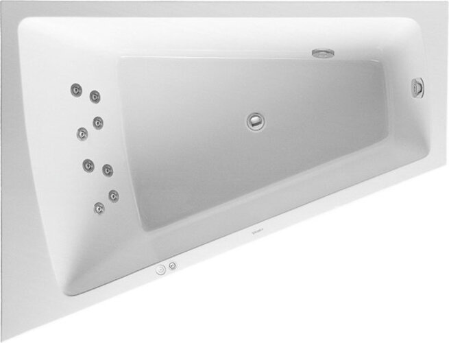 Duravit Paiova Whirlpool, 1 Rückenschräge links, angeformte Acrylverkleidung, Gestell, Ab- und Überlaufgarnitur chrom, Jet-System, 1700x1300mm, 760266000JS1000 von Duravit