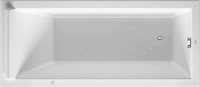 Duravit Starck Whirlpool, Einbauversion, 1 Rückenschräge, Gestell, Ab- und Überlaufgarnitur chrom, Air-System, 1600x700mm, 760333000AS0000 von Duravit