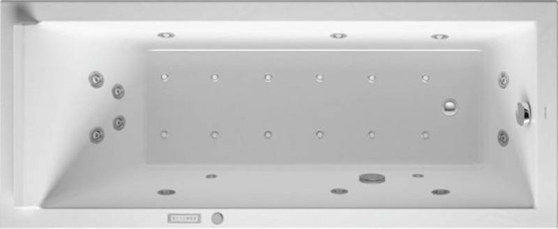 Duravit Starck Whirlpool, Einbauversion, 1 Rückenschräge, Gestell, Ab- und Überlaufgarnitur chrom, Combi-System E, 1700x700mm, 760334000CE1000 von Duravit