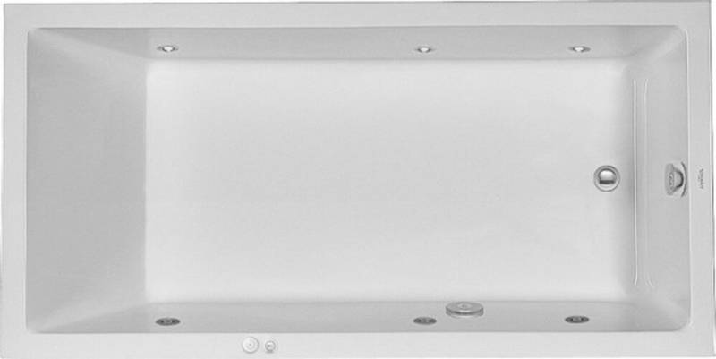 Duravit Starck Whirlpool, Einbauversion, 1 Rückenschräge, Gestell, Ab- und Überlaufgarnitur chrom, Jet-System, 1800x900mm, 760050000JS1000 Duravit Starck Whirlpool, Einbauversion, 1 Rückenschräge, Gestell, Ab- und Überlaufgarnitur chrom, Jet-System, 1800x900mm, 760050000JS1000 von Duravit