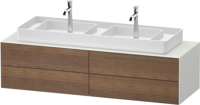 Duravit White Tulip Konsolenwaschtischunterbau wandhängend Amerikanischer Nussbaum & Weiß Matt & Sei WT4869077360K10 von Duravit