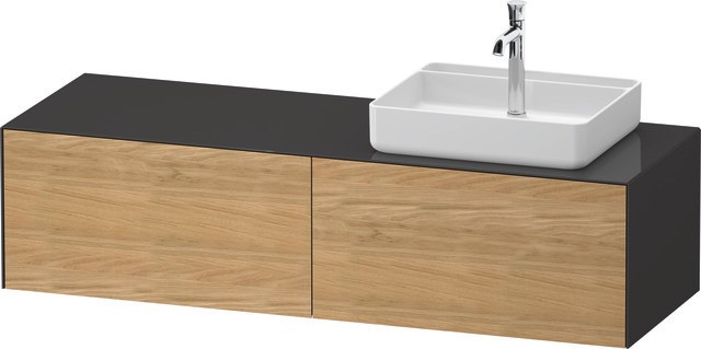 Duravit White Tulip Konsolenwaschtischunterbau wandhängend Natur Eiche & Graphit Matt & Hochglanz 13 WT4864RH5H10000 von Duravit