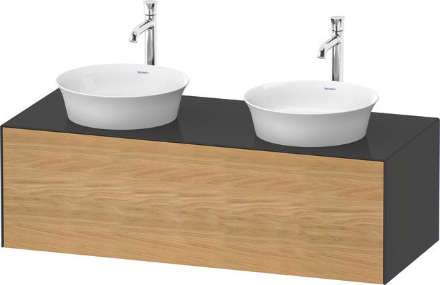 Duravit White Tulip Konsolenwaschtischunterbau wandhängend Natur Eiche & Graphit Matt & Hochglanz 13 WT4978BH5H10I00 von Duravit