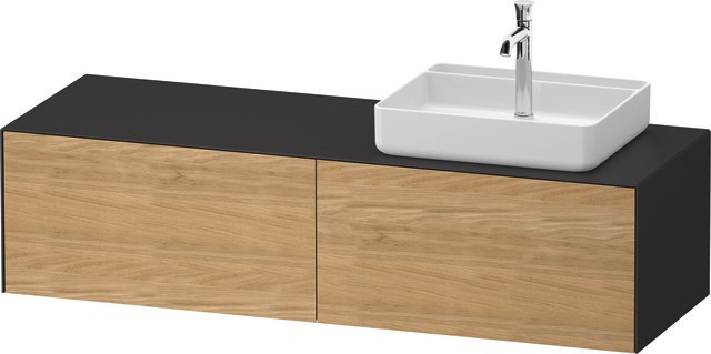 Duravit White Tulip Konsolenwaschtischunterbau wandhängend Natur Eiche & Graphit Matt & Seidenmatt 1 WT4864RH5580000 von Duravit