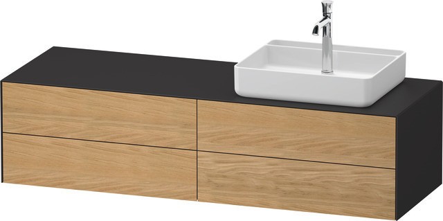 Duravit White Tulip Konsolenwaschtischunterbau wandhängend Natur Eiche & Graphit Matt & Seidenmatt 1 WT4867RH5580H10 von Duravit