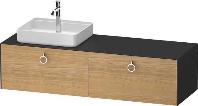 Duravit White Tulip Konsolenwaschtischunterbau wandhängend Natur Eiche & Graphit Matt & Seidenmatt 1 WT4890LH5580010 von Duravit