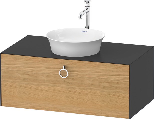 Duravit White Tulip Konsolenwaschtischunterbau wandhängend Natur Eiche & Graphit Matt & Seidenmatt 1 WT49810H5580E00 von Duravit