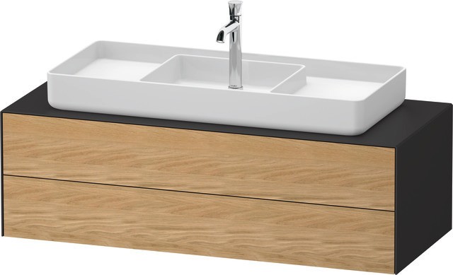 Duravit White Tulip Konsolenwaschtischunterbau wandhängend Natur Eiche & Graphit Matt & Seidenmatt 1 WT4987MH5580I10 von Duravit