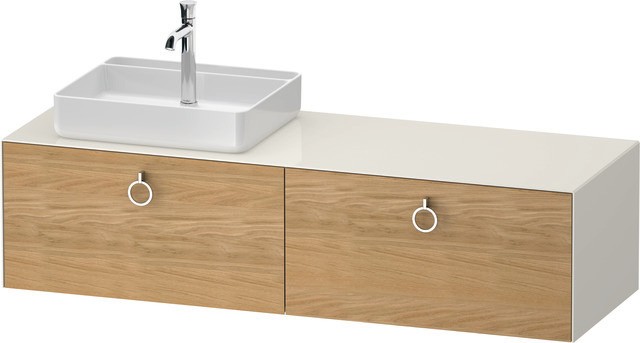 Duravit White Tulip Konsolenwaschtischunterbau wandhängend Natur Eiche & Nordic Weiß Matt & Hochglan WT4890LH5H40010 von Duravit