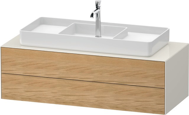 Duravit White Tulip Konsolenwaschtischunterbau wandhängend Natur Eiche & Nordic Weiß Matt & Hochglan WT4987MH5H40E10 von Duravit