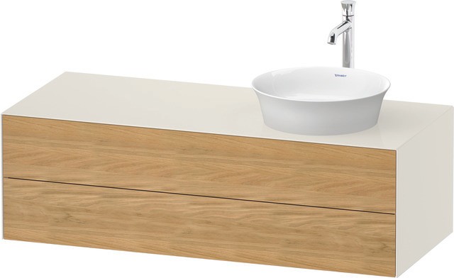 Duravit White Tulip Konsolenwaschtischunterbau wandhängend Natur Eiche & Nordic Weiß Matt & Hochglan WT4987RH5H40E10 von Duravit