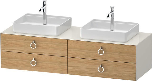 Duravit White Tulip Konsolenwaschtischunterbau wandhängend Natur Eiche & Nordic Weiß Matt & Hochglan WT4996BH5H40000 von Duravit