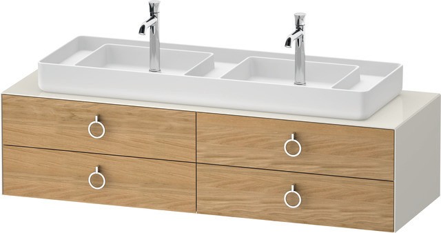 Duravit White Tulip Konsolenwaschtischunterbau wandhängend Natur Eiche & Nordic Weiß Matt & Hochglan WT49970H5H40H00 von Duravit