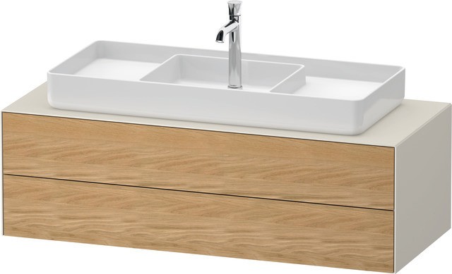 Duravit White Tulip Konsolenwaschtischunterbau wandhängend Natur Eiche & Nordic Weiß Matt & Seidenma WT4987MH5390E00 von Duravit