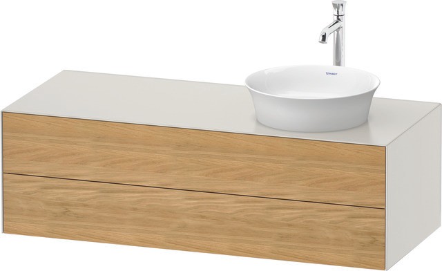 Duravit White Tulip Konsolenwaschtischunterbau wandhängend Natur Eiche & Nordic Weiß Matt & Seidenma WT4987RH5390E10 von Duravit