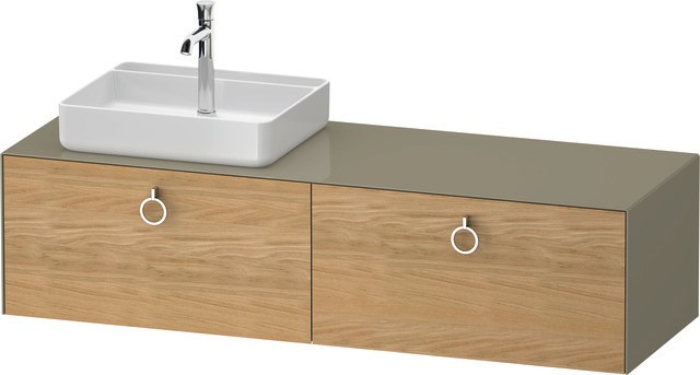 Duravit White Tulip Konsolenwaschtischunterbau wandhängend Natur Eiche & Stein Grau Matt & Hochglanz WT4890LH5H20010 von Duravit