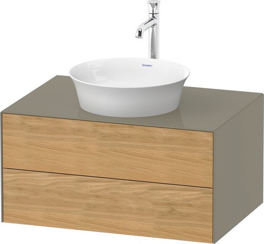 Duravit White Tulip Konsolenwaschtischunterbau wandhängend Natur Eiche & Stein Grau Matt & Hochglanz WT49850H5H20010 von Duravit