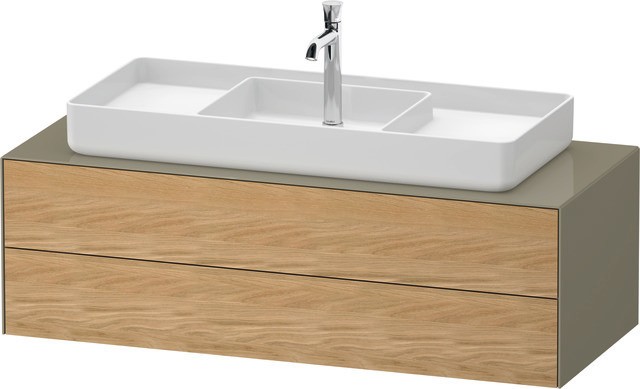 Duravit White Tulip Konsolenwaschtischunterbau wandhängend Natur Eiche & Stein Grau Matt & Hochglanz WT4987MH5H20E10 von Duravit