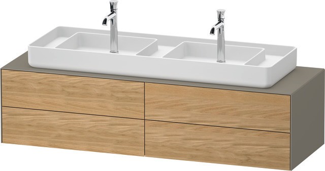 Duravit White Tulip Konsolenwaschtischunterbau wandhängend Natur Eiche & Stein Grau Matt & Seidenmat WT48690H5920F00 von Duravit