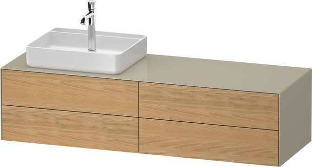 Duravit White Tulip Konsolenwaschtischunterbau wandhängend Natur Eiche & Taupe Matt & Hochglanz 1300 WT4867LH5H30G10 von Duravit