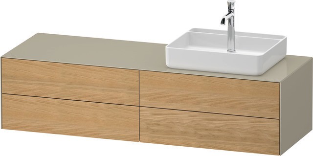 Duravit White Tulip Konsolenwaschtischunterbau wandhängend Natur Eiche & Taupe Matt & Hochglanz 1300 WT4867RH5H30H10 von Duravit