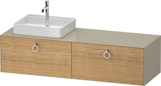 Duravit White Tulip Konsolenwaschtischunterbau wandhängend Natur Eiche & Taupe Matt & Hochglanz 1600 WT4890LH5H30010 von Duravit